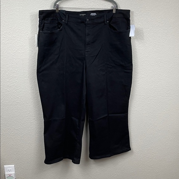NWT Good American Good Waist Palazzo Crop Jeans Black High Rise Plus Size 28 - Picture 4 of 13